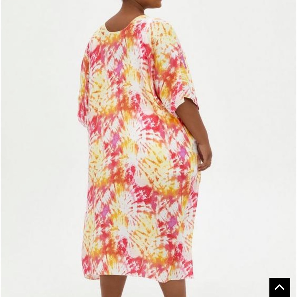 Torrid Pink & Yellow Tie-Dye Duster Kimono - Picture 3 of 3